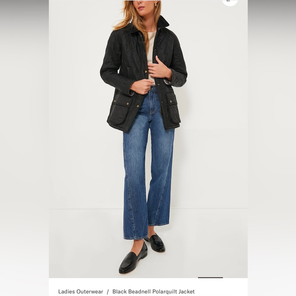 Barbour Beadnell polarquilt jacket in black, US Size 10 VGUC